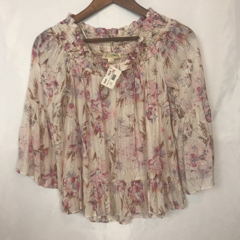 LOVESTITCH bell sleeve off the shoulder top Sz S